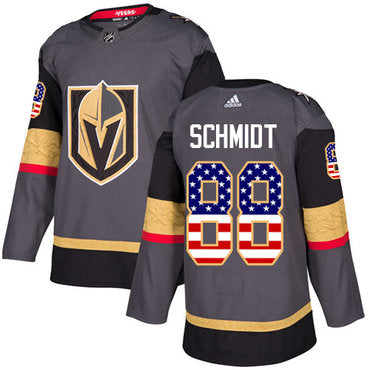 Adidas Golden Knights 88 Nate Schmidt Grey Home Authentic Usa Flag Stitched Nhl Jersey