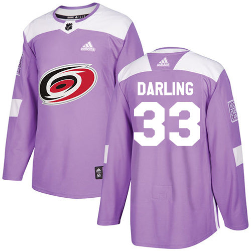 Adidas Hurricanes 33 Scott Darling Purple Authentic Fights Cancer Stitched Nhl Jersey