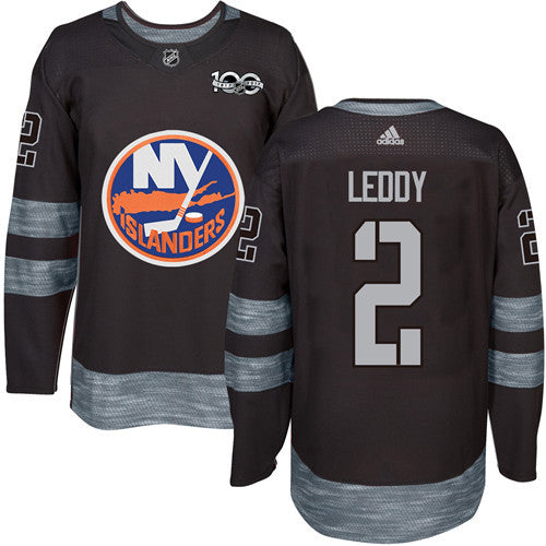 Adidas Islanders 2 Nick Leddy Black 1917 2017 100th Anniversary Stitched Nhl Jersey