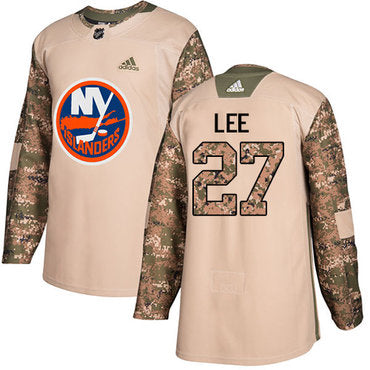 Adidas Islanders 27 Anders Lee Camo Authentic 2017 Veterans Day Stitched Nhl Jersey