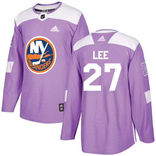 Adidas Islanders 27 Anders Lee Purple Authentic Fights Cancer Stitched Nhl Jersey