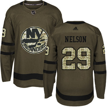 Adidas Islanders 29 Brock Nelson Green Salute To Service Stitched Nhl Jersey