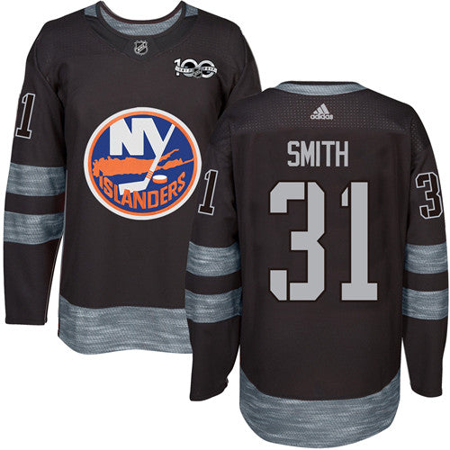 Adidas Islanders 31 Billy Smith Black 1917 2017 100th Anniversary Stitched Nhl Jersey