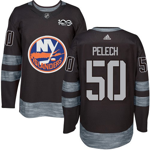 Adidas Islanders 50 Adam Pelech Black 1917 2017 100th Anniversary Stitched Nhl Jersey