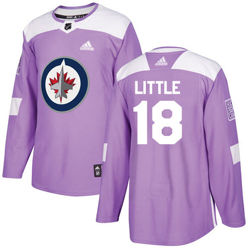 Adidas Jets 18 Bryan Little Purple Authentic Fights Cancer Stitched Nhl Jersey