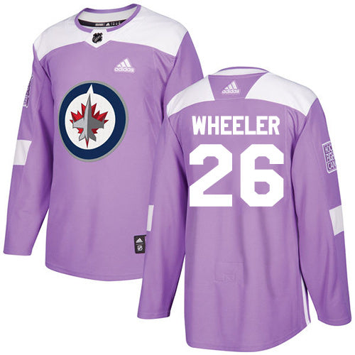 Adidas Jets 26 Blake Wheeler Purple Authentic Fights Cancer Stitched Nhl Jersey