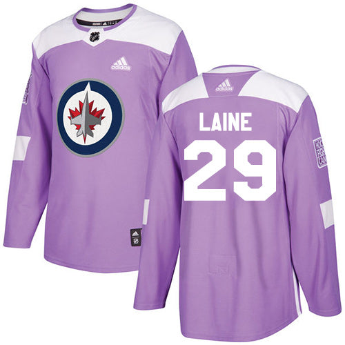 Adidas Jets 29 Patrik Laine Purple Authentic Fights Cancer Stitched Nhl Jersey