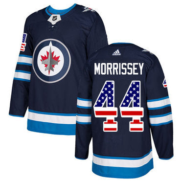 Adidas Jets 44 Josh Morrissey Navy Blue Home Authentic Usa Flag Stitched Nhl Jersey