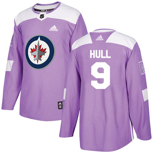 Adidas Jets 9 Bobby Hull Purple Authentic Fights Cancer Stitched Nhl Jersey