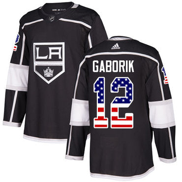 Adidas Kings 12 Marian Gaborik Black Home Authentic Usa Flag Stitched Nhl Jersey