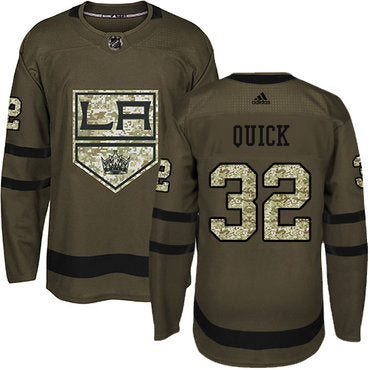 Adidas Kings 32 Jonathan Quick Green Salute To Service Stitched Nhl Jersey