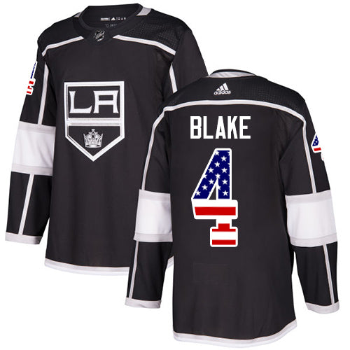 Adidas Kings 4 Rob Blake Black Home Authentic Usa Flag Stitched Nhl Jersey