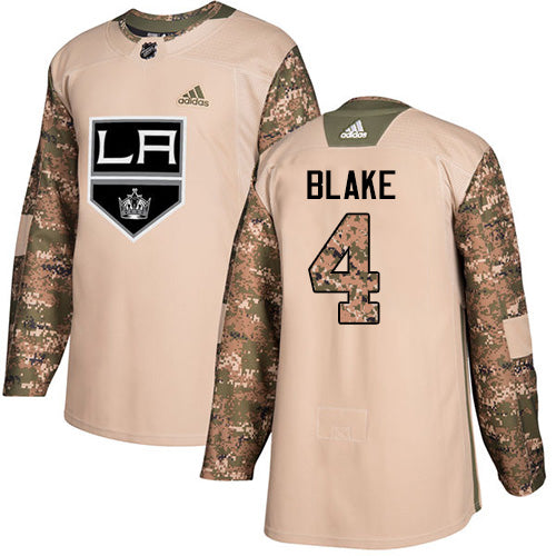 Adidas Kings 4 Rob Blake Camo Authentic 2017 Veterans Day Stitched Nhl Jersey