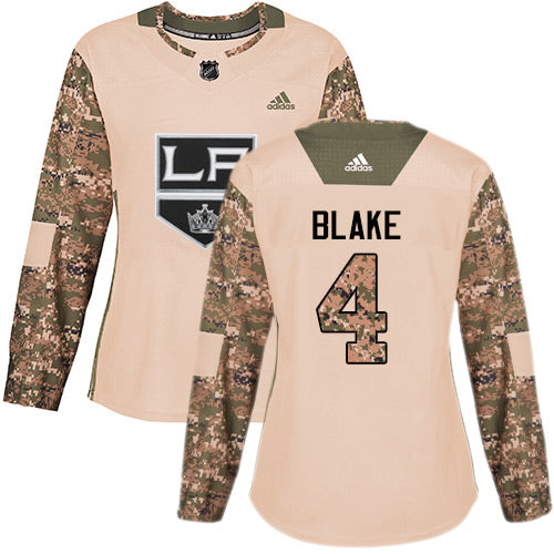 Adidas Los Angeles Kings 4 Rob Blake Camo Authentic 2017 Veterans Day Womens Stitched Nhl Jersey