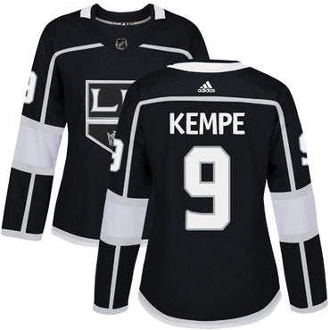 Adidas Los Angeles Kings 9 Adrian Kempe Black Home Authentic Womens Stitched Nhl Jersey