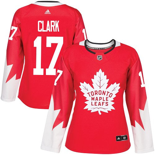 Adidas Maple Leafs 17 Wendel Clark Red Team Canada Authentic Womens Stitched Nhl Jersey