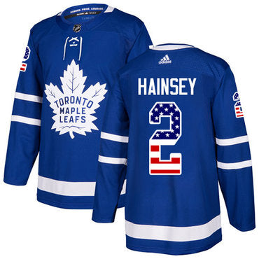 Adidas Maple Leafs 2 Ron Hainsey Blue Home Authentic Usa Flag Stitched Nhl Jersey