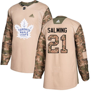 Adidas Maple Leafs 21 Borje Salming Camo Authentic 2017 Veterans Day Stitched Nhl Jersey
