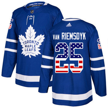 Adidas Maple Leafs 25 James Van Riemsdyk Blue Home Authentic Usa Flag Stitched Nhl Jersey