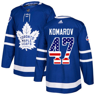 Adidas Maple Leafs 47 Leo Komarov Blue Home Authentic Usa Flag Stitched Nhl Jersey