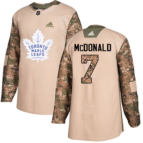 Adidas Maple Leafs 7 Lanny Mcdonald Camo Authentic 2017 Veterans Day Stitched Nhl Jersey