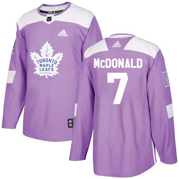 Adidas Maple Leafs 7 Lanny Mcdonald Purple Authentic Fights Cancer Stitched Nhl Jersey