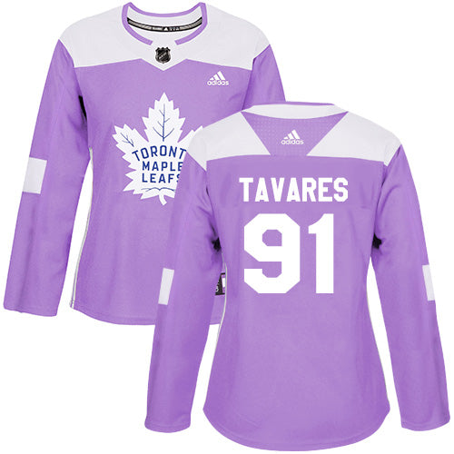 Adidas Maple Leafs 91 John Tavares Purple Authentic Fights Cancer Womens Stitched Nhl Jersey