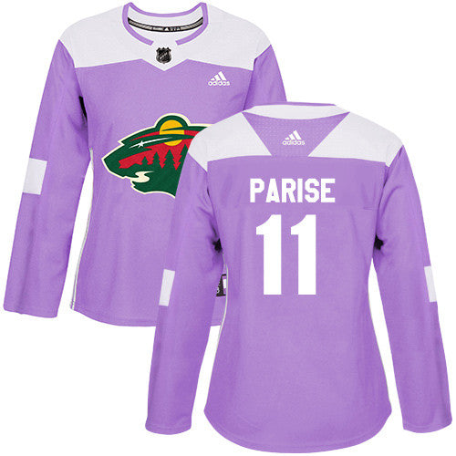 Adidas Minnesota Wild 11 Zach Parise Purple Authentic Fights Cancer Womens Stitched Nhl Jersey