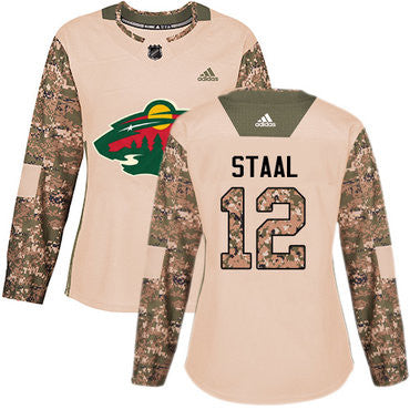 Adidas Minnesota Wild 12 Eric Staal Camo Authentic 2017 Veterans Day Womens Stitched Nhl Jersey