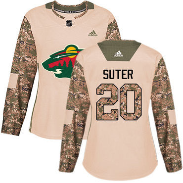 Adidas Minnesota Wild 20 Ryan Suter Camo Authentic 2017 Veterans Day Womens Stitched Nhl Jersey