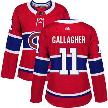Adidas Montreal Canadiens 11 Brendan Gallagher Red Home Authentic Womens Stitched Nhl Jersey