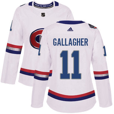 Adidas Montreal Canadiens 11 Brendan Gallagher White Authentic 2017 100 Classic Womens Stitched Nhl Jersey