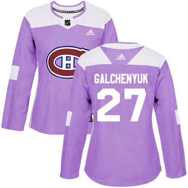 Adidas Montreal Canadiens 27 Alex Galchenyuk Purple Authentic Fights Cancer Womens Stitched Nhl Jersey