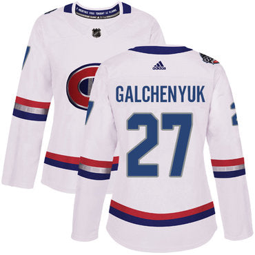 Adidas Montreal Canadiens 27 Alex Galchenyuk White Authentic 2017 100 Classic Womens Stitched Nhl Jersey