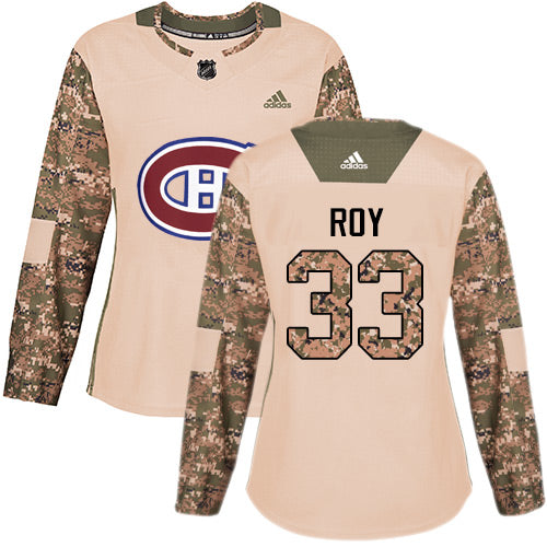 Adidas Montreal Canadiens 33 Patrick Roy Camo Authentic 2017 Veterans Day Womens Stitched Nhl Jersey
