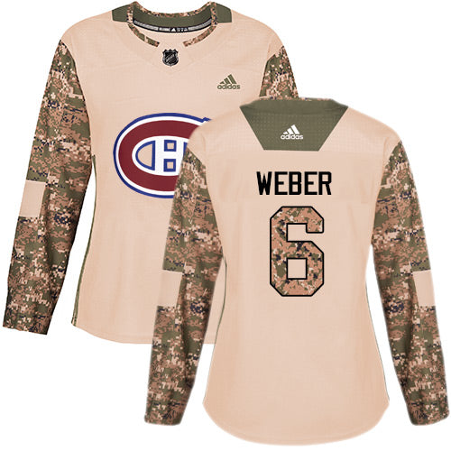 Adidas Montreal Canadiens 6 Shea Weber Camo Authentic 2017 Veterans Day Womens Stitched Nhl Jersey