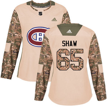 Adidas Montreal Canadiens 65 Andrew Shaw Camo Authentic 2017 Veterans Day Womens Stitched Nhl Jersey