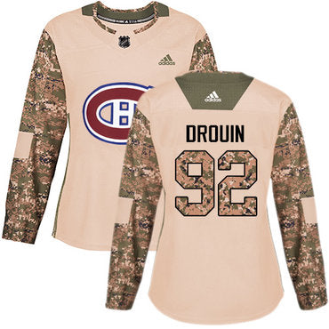 Adidas Montreal Canadiens 92 Jonathan Drouin Camo Authentic 2017 Veterans Day Womens Stitched Nhl Jersey