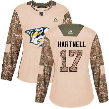 Adidas Nashville Predators 17 Scott Hartnell Camo Authentic 2017 Veterans Day Womens Stitched Nhl Jersey