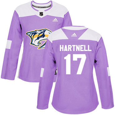Adidas Nashville Predators 17 Scott Hartnell Purple Authentic Fights Cancer Womens Stitched Nhl Jersey