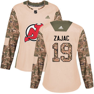 Adidas New Jersey Devils 19 Travis Zajac Camo Authentic 2017 Veterans Day Womens Stitched Nhl Jersey