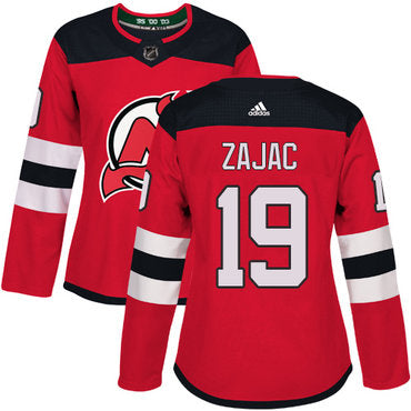 Adidas New Jersey Devils 19 Travis Zajac Red Home Authentic Womens Stitched Nhl Jersey