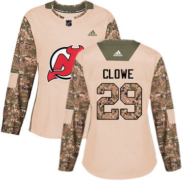 Adidas New Jersey Devils 29 Ryane Clowe Camo Authentic 2017 Veterans Day Womens Stitched Nhl Jersey