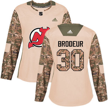 Adidas New Jersey Devils 30 Martin Brodeur Camo Authentic 2017 Veterans Day Womens Stitched Nhl Jersey