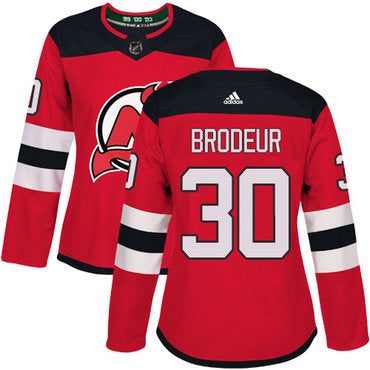 Adidas New Jersey Devils 30 Martin Brodeur Red Home Authentic Womens Stitched Nhl Jersey
