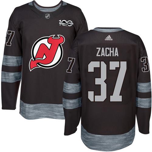 Adidas New Jersey Devils 37 Pavel Zacha Black 1917 2017 100th Anniversary Stitched Nhl Jersey