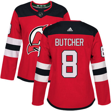 Adidas New Jersey Devils 8 Will Butcher Red Home Authentic Womens Stitched Nhl Jersey
