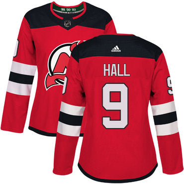 Adidas New Jersey Devils 9 Taylor Hall Red Home Authentic Womens Stitched Nhl Jersey