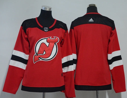 Adidas New Jersey Devils Blank Red Home Authentic Womens Stitched Nhl Jersey