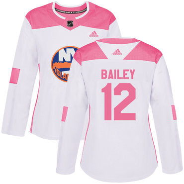 Adidas New York Islanders 12 Josh Bailey White Pink Authentic Fashion Womens Stitched Nhl Jersey